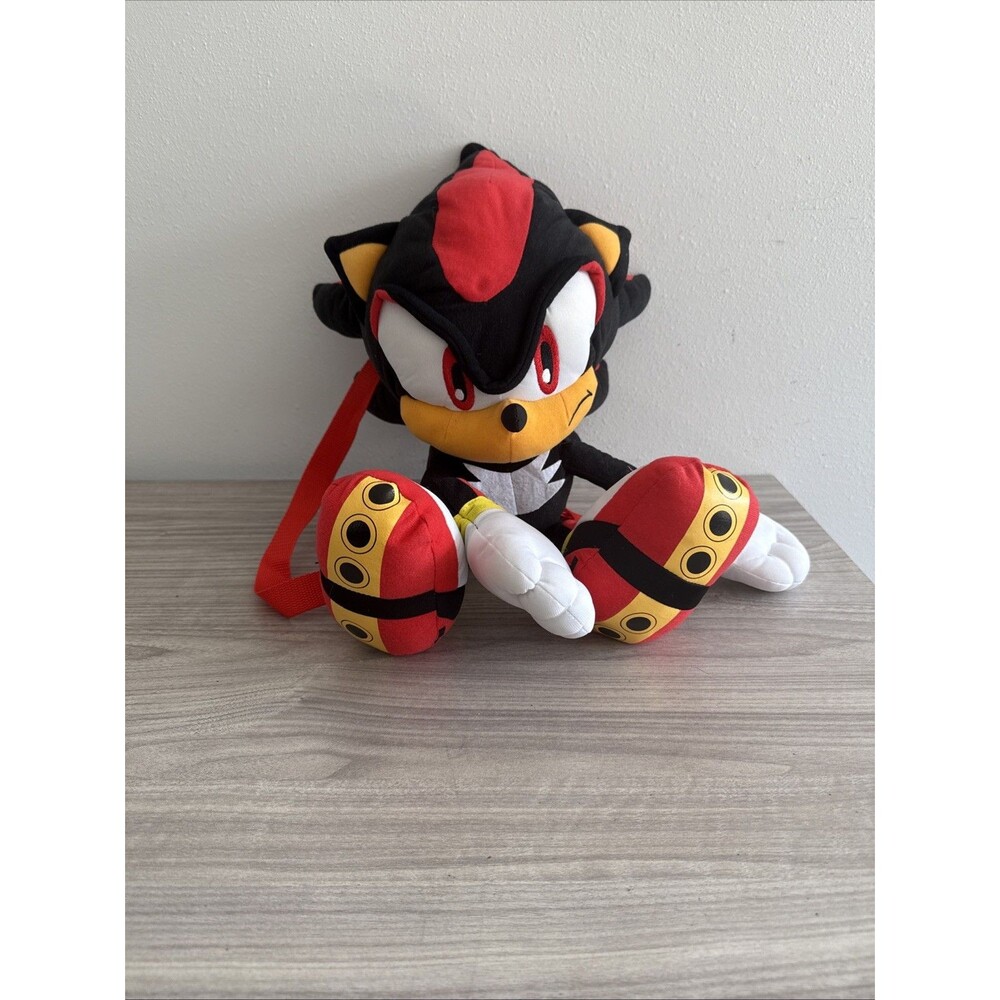 AI Sonic the Hedgehog Shadow 20" inches Plush Backpack Tags Hot topic